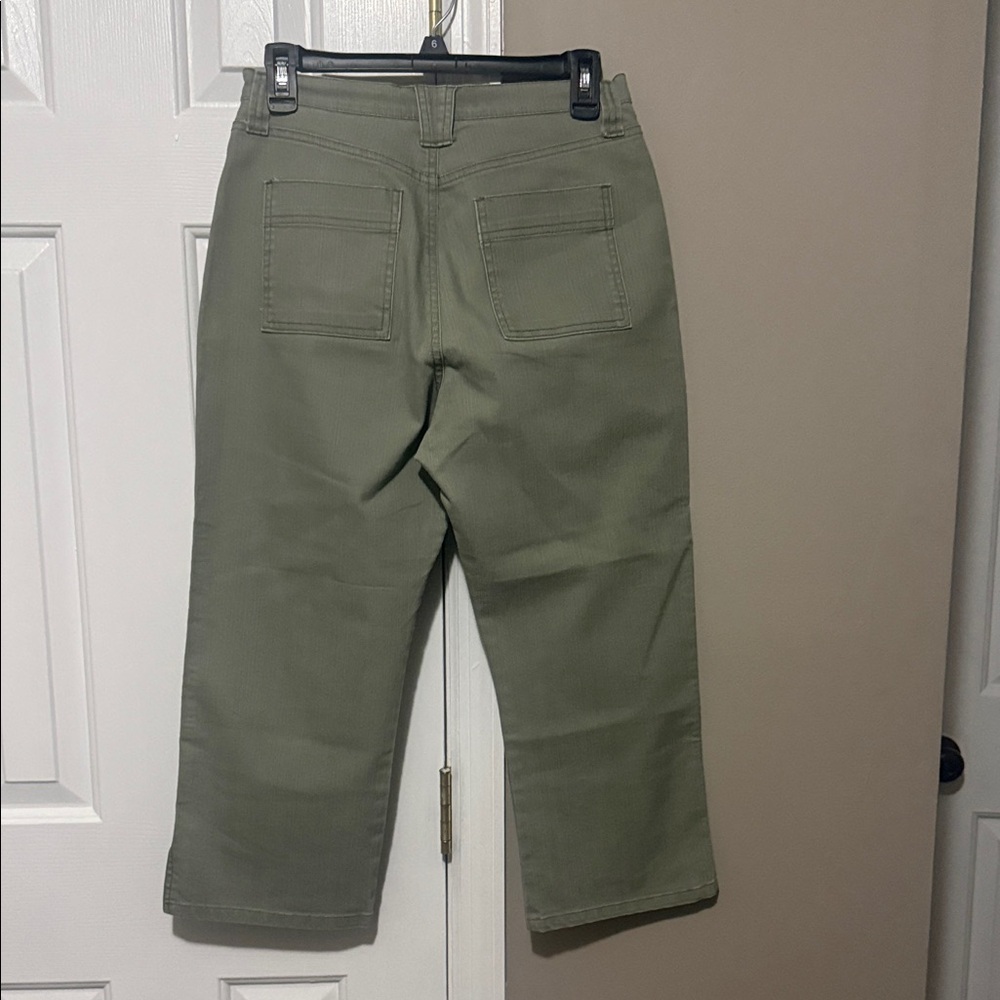 Gloria Vanderbilt Y2K Lace-Up Crop Capri Jeans 10P – Green - Picture 5 of 8